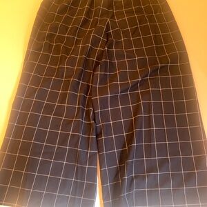 J.Crew Navy Plaid wide leg pants size 2 - elastic waist